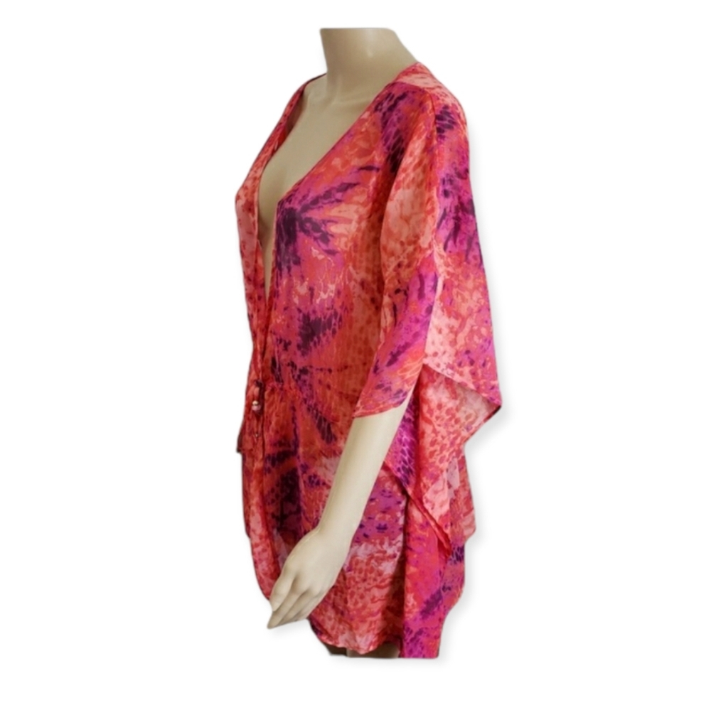 NEW! Tropical Swimsuit Cover Up (Hot Coral) - M